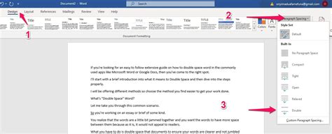 double space  microsoft word uaecclas