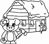 Coloring Pigs Little House Three Wood Pages Houses Old Drawing Printable Straw Drawings Color Cartoon Designlooter Getcolorings Wecoloringpage Clipartmag 37kb sketch template