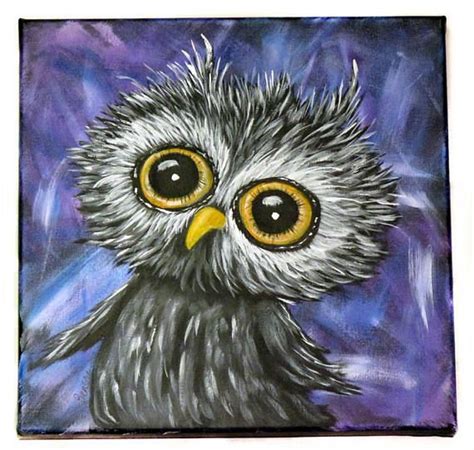 acrylic painting  owls beginner painting