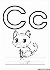 Coloring Alphabet Pages Printable Cat Letter Letters Ant sketch template