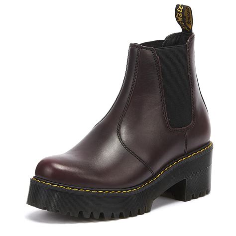 dr martens leather dr martens rometty womens burgundy boots  black lyst