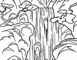 Waterfall Cascada Cascata Cachoeira Chute Colorare Pintar Coloriage Realistic Disegno Colorier Waterfalls Bosque Acolore Dibuixos Coloritou Dibuix sketch template