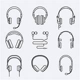 Headphone Doodle sketch template