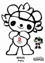 Coloring Olympic Mascot Jingjing Mascots Pages Olympics Beijin Games Kids Huanhuan Visit Hellokids sketch template