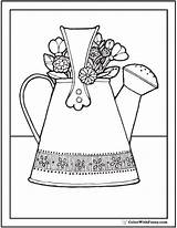 Coloring Flower Pages Bouquet Watering Pdf Print Water Colorwithfuzzy sketch template