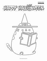 Pusheen Halloween Coloring Pages sketch template