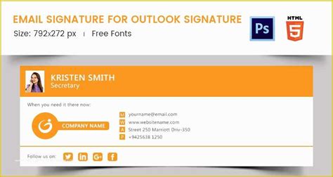 Free Email Signature Templates For Outlook Of Beautiful Free Email