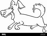 Dog Cartoon Coloring Running Funny Little Stock Shaggy Illustration Alamy sketch template