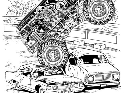 monster truck grave digger coloring pages  wallpapers hd