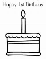 Cake Coloring Birthday Pages First Netart sketch template