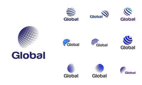 abstract globe logo design set  vector art  vecteezy