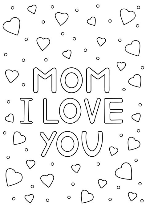 coloring pages   love  mom