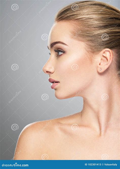 profile face  young woman skin care treatment stock image image  beautiful young