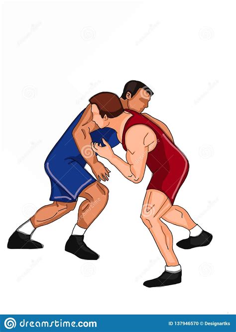 olimpic wrestler   grass cartoon illustration drawing  white background stock illustrat