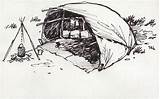 Bushcraft Shelters Dome sketch template