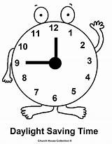 Coloring Daylight Savings Time Clock Pages Kids Worksheets Craft sketch template