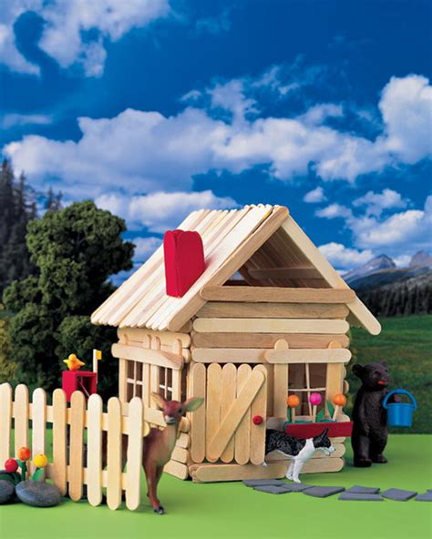 homemade popsicle stick house designs