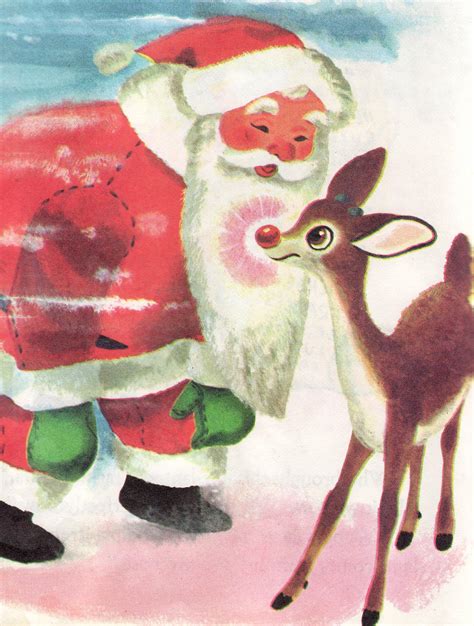 vintage kids books  kid loves rudolph  red nosed reindeer
