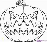 Pumpkin Scary Coloring Pages Halloween Color Print Divyajanani sketch template