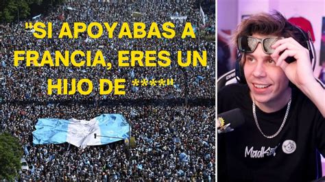 el rubius reacciona  los argentinos celebrando el capeon del mundo