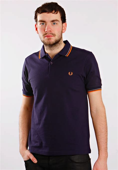 Fred Perry Slim Fit Twin Tipped Carbon Blue Polo