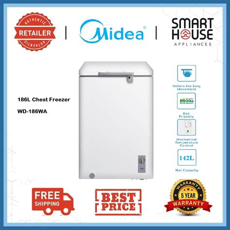 Midea Chest Freezer Wd 186wa New Model Wd 186wa 142l Shopee Malaysia