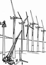 Kleurplaat Windenergie Energia Eolica Disegno Windmolens Schoolplaten Turbina Printen Kleurplaten sketch template