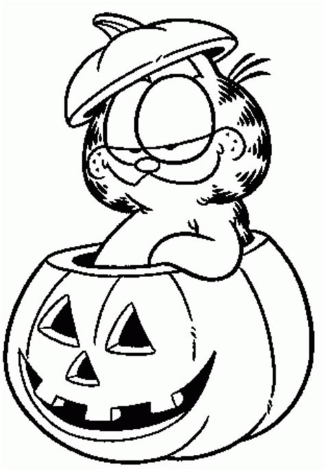 garfield  halloween pumpkins coloring page  print