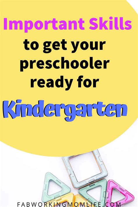 kindergarten readiness skills checklist fab working mom life