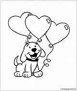 Heart Puppy Pages Coloring Cute Color sketch template