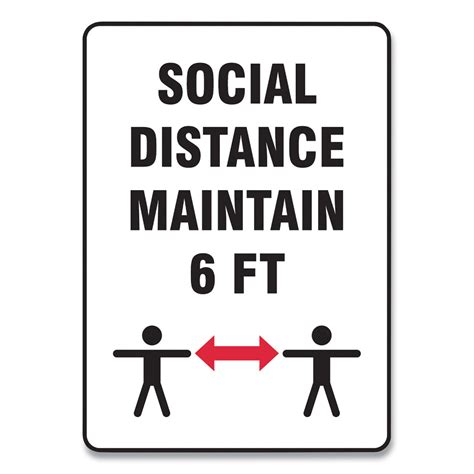 social distance signs wall    social distance maintain  ft  humansarrows white pack