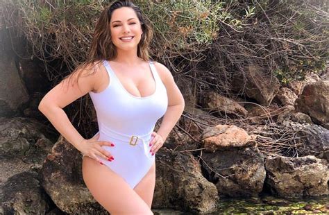 kelly brook shows off her two stone weight loss in two sexy swimsuits