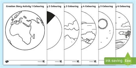 creation story activity colouring pages sheets twinkl
