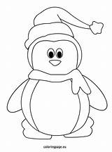 Penguin Hat Scarf Christmas Coloring Pages Printable Penguins Snowman Kids Template Colors Coloringpage Eu Easy Text Patterns Winter Colouring Claus sketch template