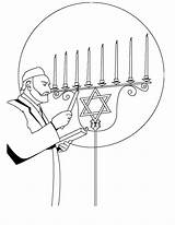 Shabbat Candle Hanukkah sketch template