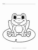 Frog Lily Pad Drawing Coloring Paintingvalley sketch template