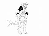 Protogen Line Base Furry Lineart Shark Drawing Use Drawings Visit sketch template