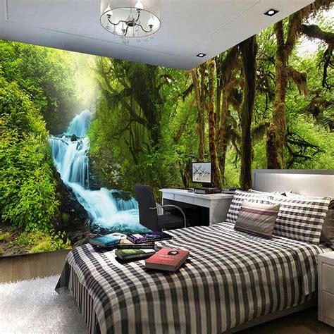 nature scenery  wall mural custom hd hd tropical rain forest brook stream photo wallpaper