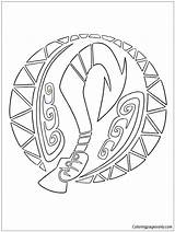 Maui Hook Moana Pages Coloring Color sketch template