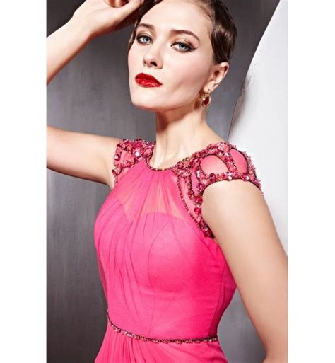 Cheap Modest Hot Pink Long Gown Prom Dresses On Sale Sch806 Prom