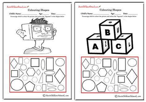 colouring shapes squares aussie childcare network