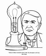 Edison Thomas Coloring Pages History Printable Usa Printables Alva People Clipart Famous Drawing Light Bulb Grade Americans Jefferson Newton 6th sketch template