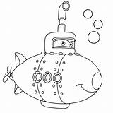 Underwater Sonar Submarine sketch template