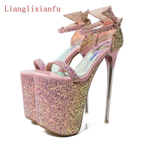 lianglixianfu fashion summer ultra high heel sandals 20cm sexy stripper