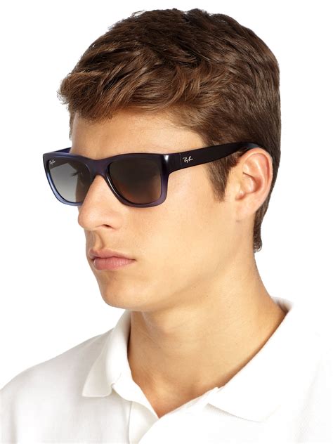 lyst ray ban square glam acetate sunglasses  blue  men