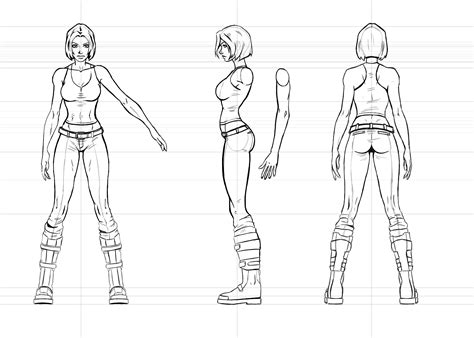 how to draw female anatomy character model sheet character design