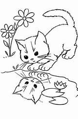 Coloring Pages Kids Cat Printable Sheets Animal sketch template