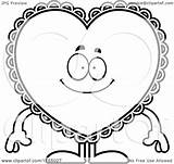 Doily Heart Valentine Happy Mascot Clipart Cartoon Thoman Cory Outlined Coloring Vector Depressed Surprised 2021 Clipartof sketch template