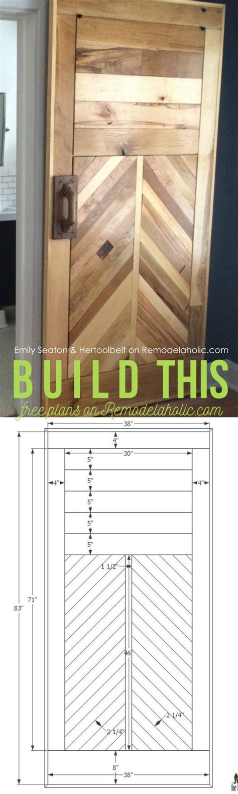 free reclaimed wood chevron barn door building plan and tutorial on