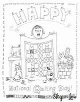 Coloring Quilting National Pages Sheet Printable Lou Skip Skiptomylou Template Birthday sketch template